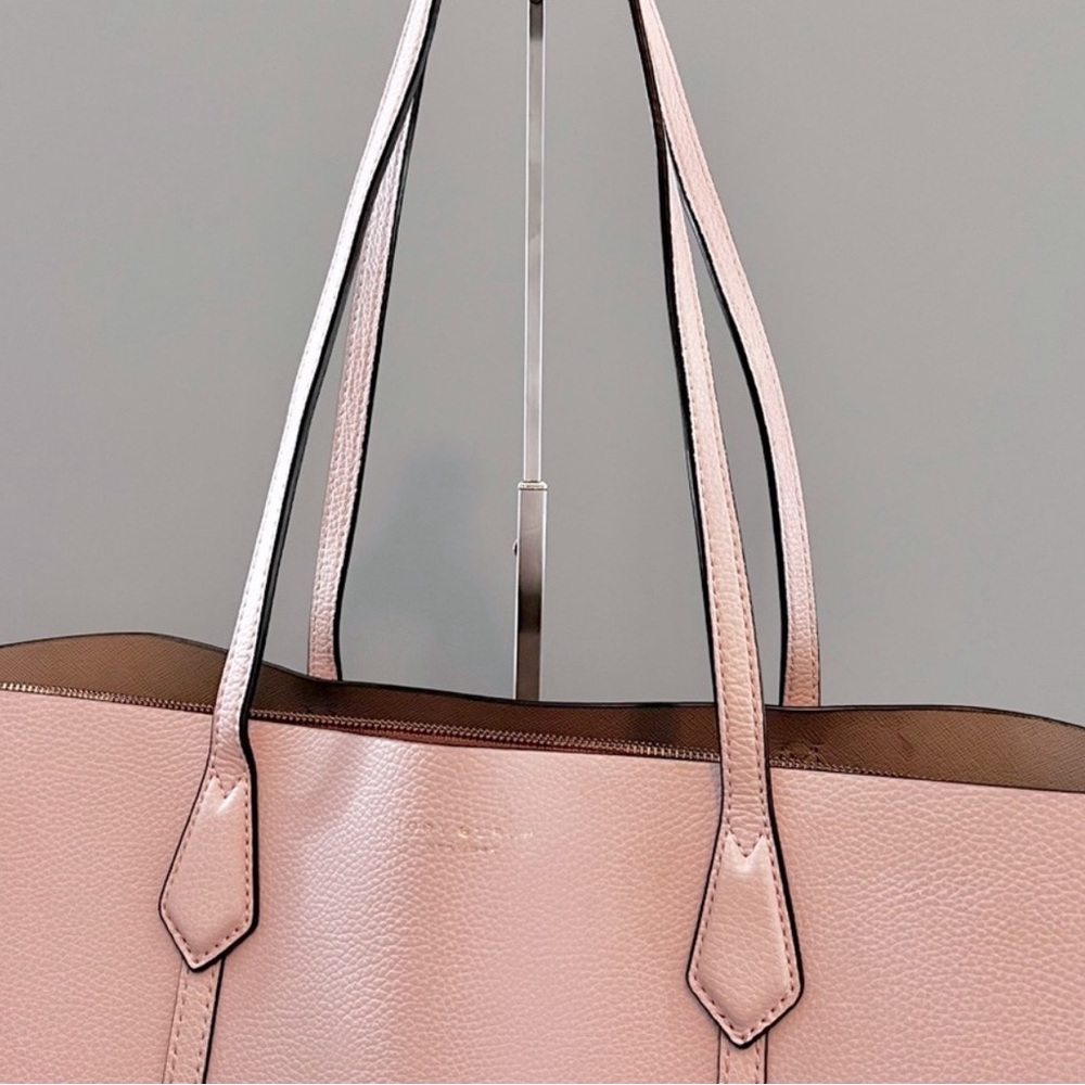 Tory Burch Perry Triple Compartment Tote Bag in Pink Textured Leather - Picture 11 of 14